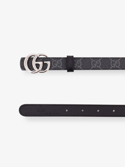 Coated canvas belt with metal GG logo thumbnail