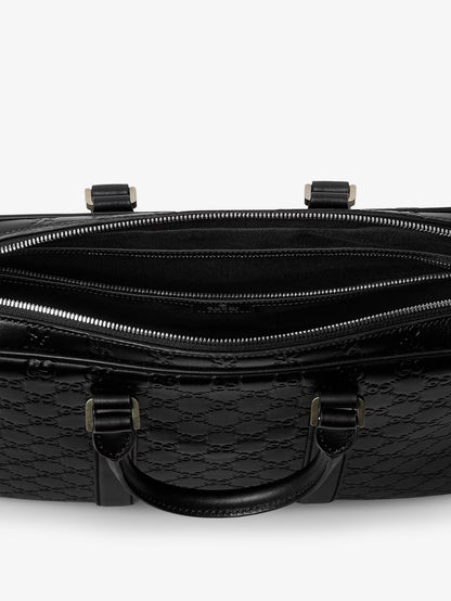 GG Emblem leather briefcase with all-over GG motif thumbnail