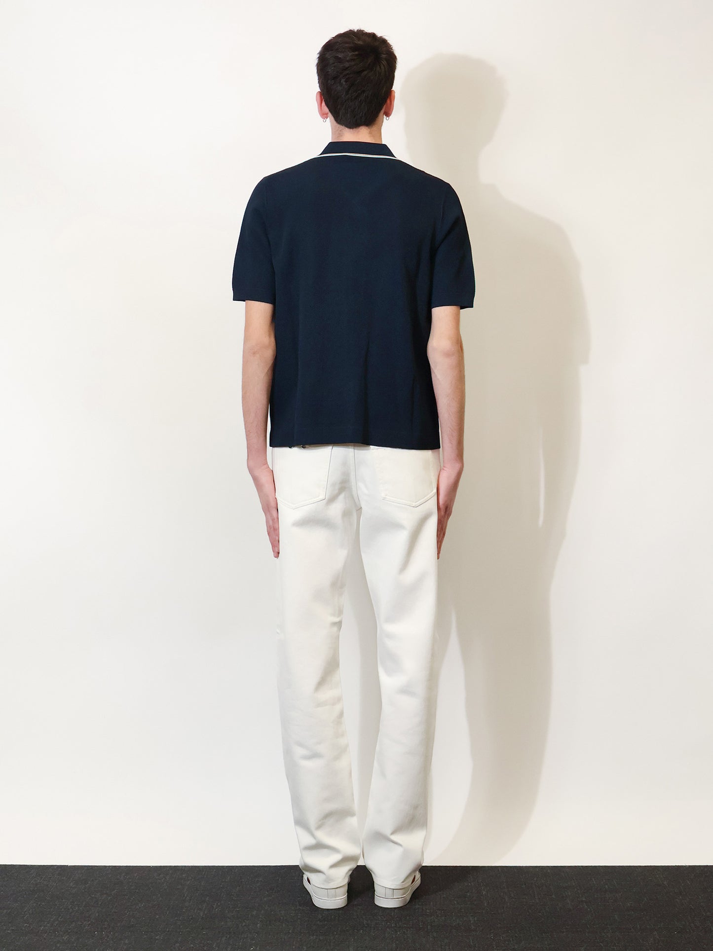 Viscose blend polo shirt with front Horsebit embroidery