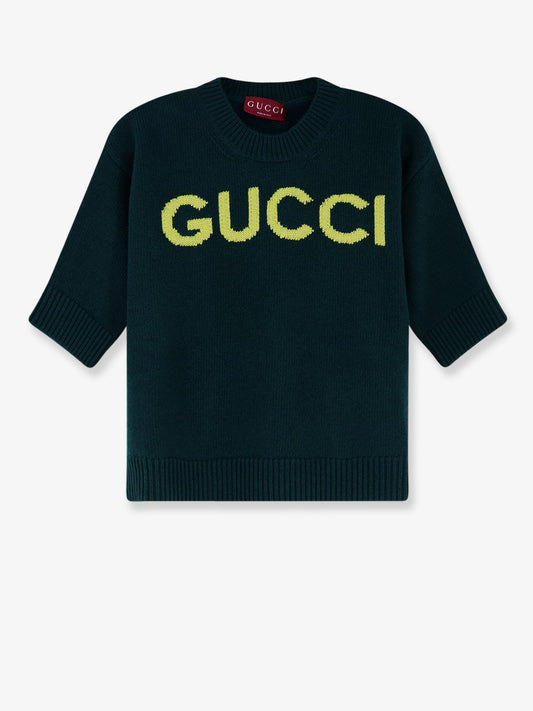 Wool sweater with frontal logo embroidery