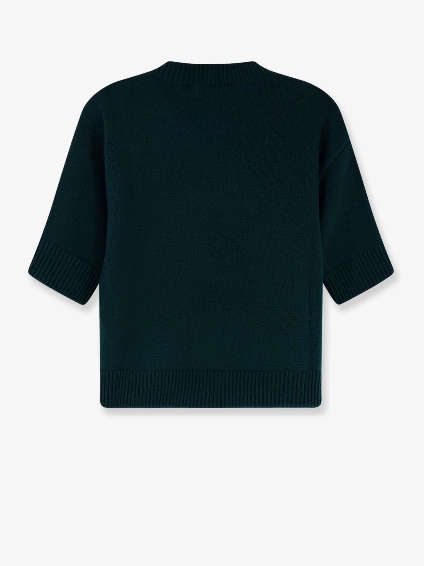 Wool sweater with frontal logo embroidery