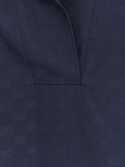 Fabric polo shirt with GG pattern thumbnail