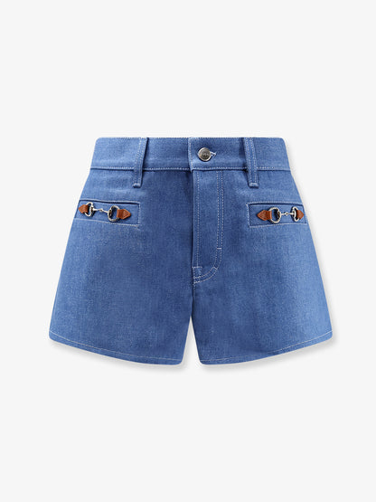 Cotton shorts with frontal iconic Horsebits thumbnail