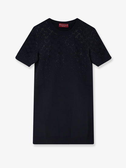 Short wool dress with GG crystals thumbnail