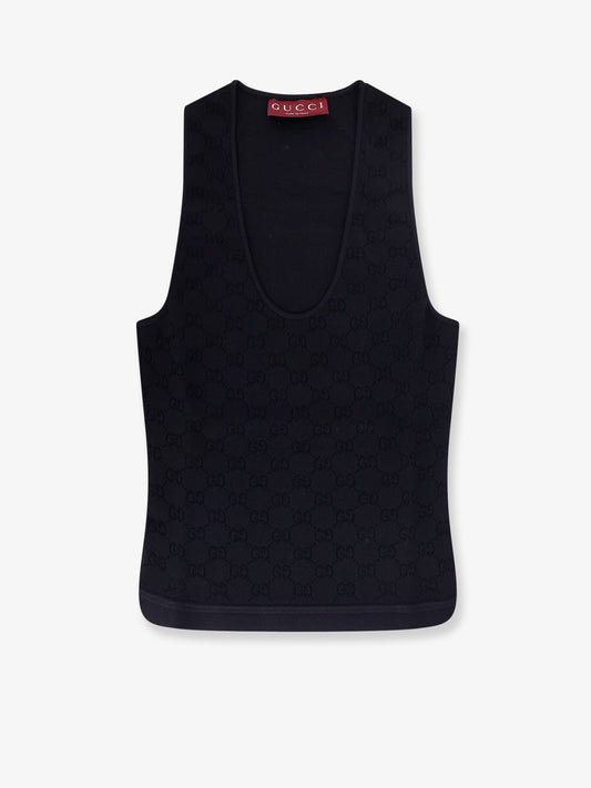 Viscose blend top with all-over GG motif