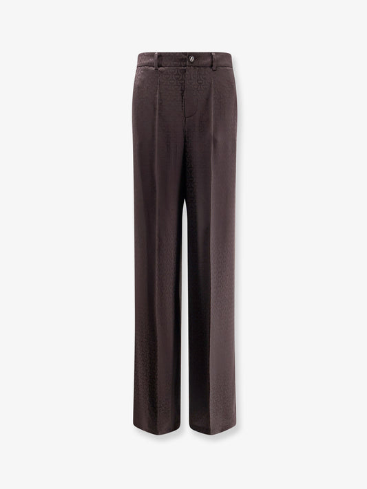 Jacquard silk blend trousers