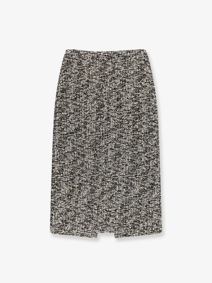 Midi skirt in laminated bouclé fabric thumbnail