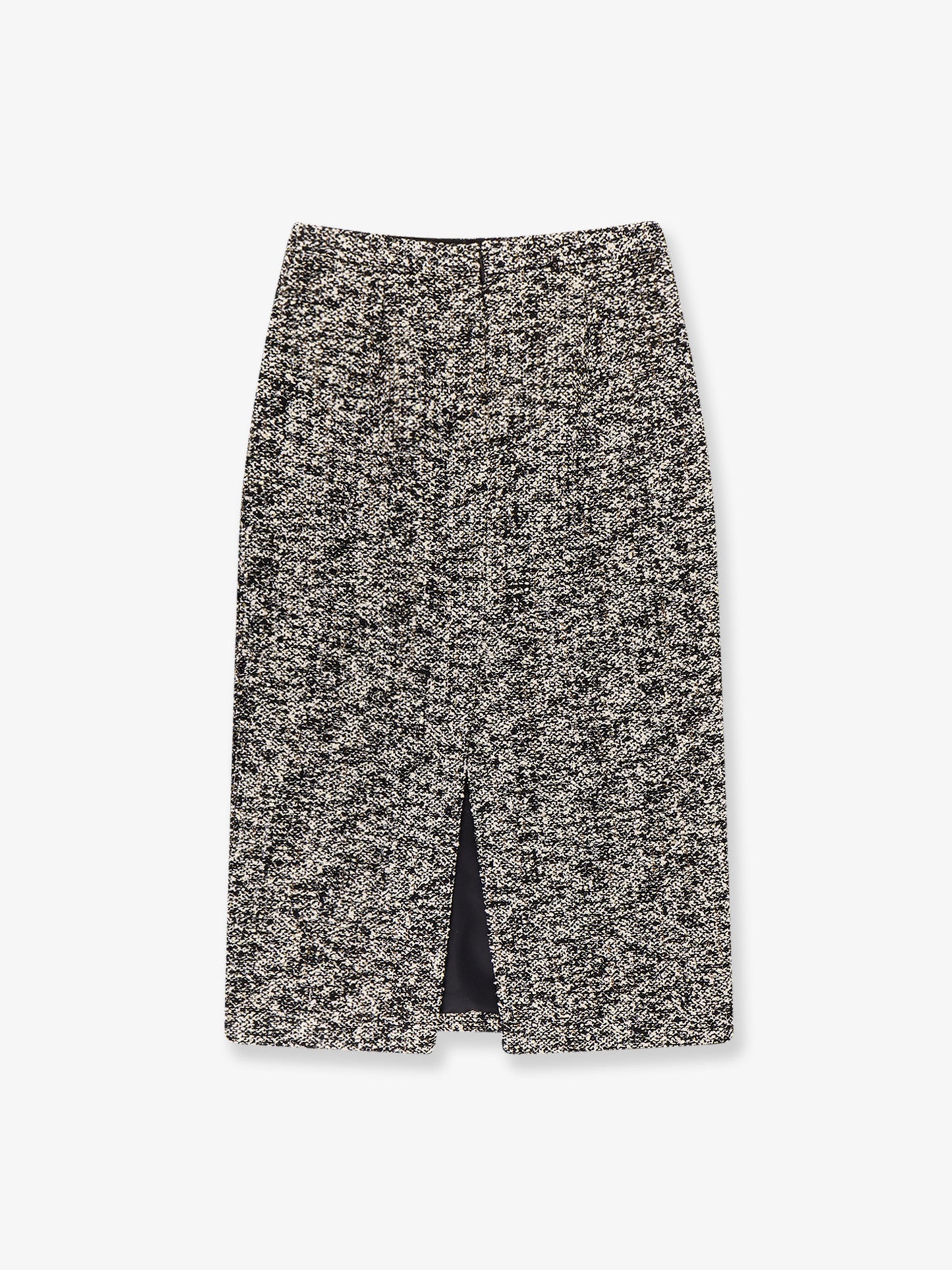 Midi skirt in laminated bouclé fabric