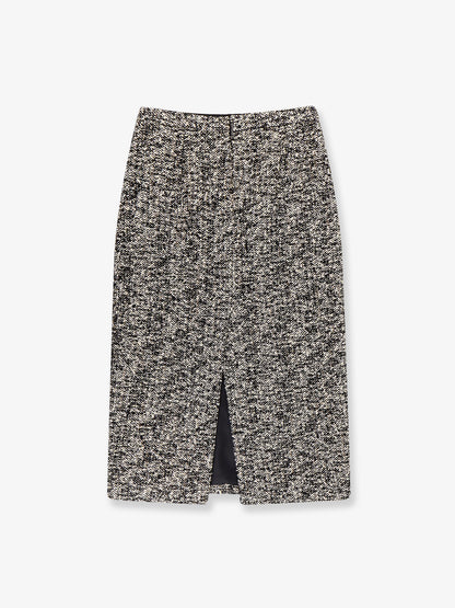 Midi skirt in laminated bouclé fabric thumbnail
