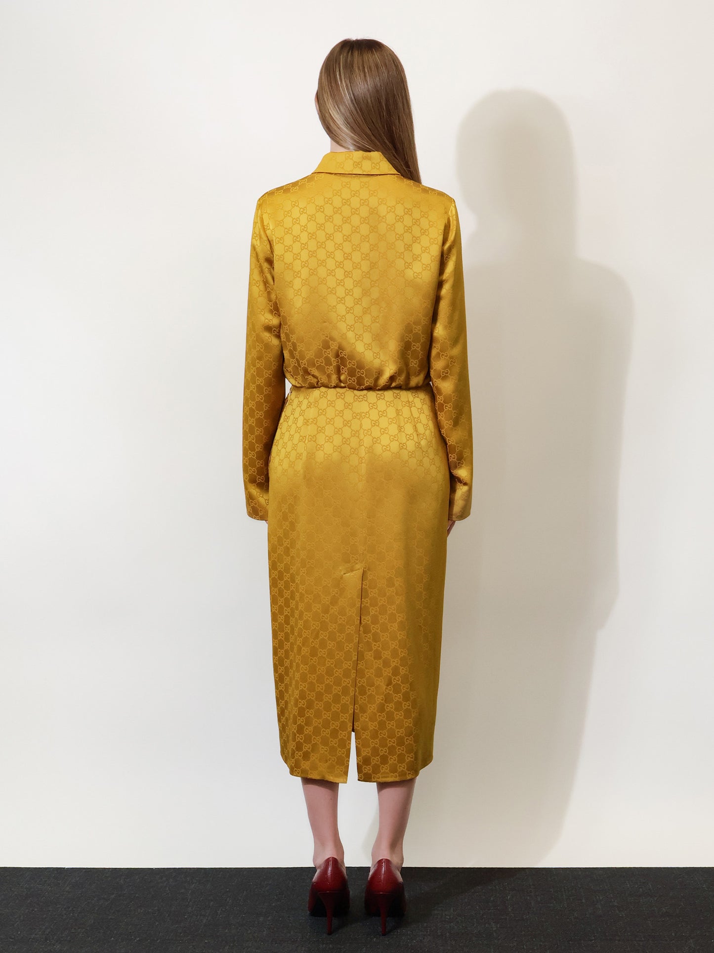 GG satin Chemisier Dress