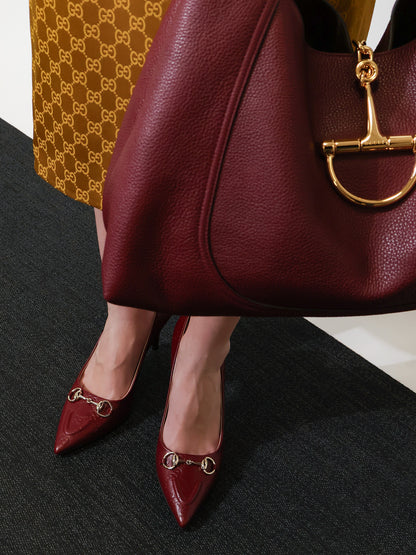 Gucci Rosso Ancora GG leather décolleté thumbnail
