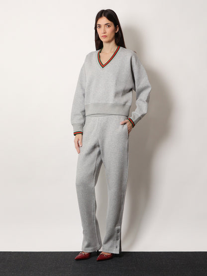 Cotton blend trouser with Web detail thumbnail