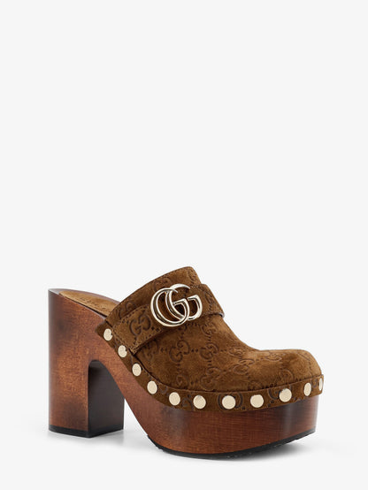 Suede sandals with all-over GG logo thumbnail