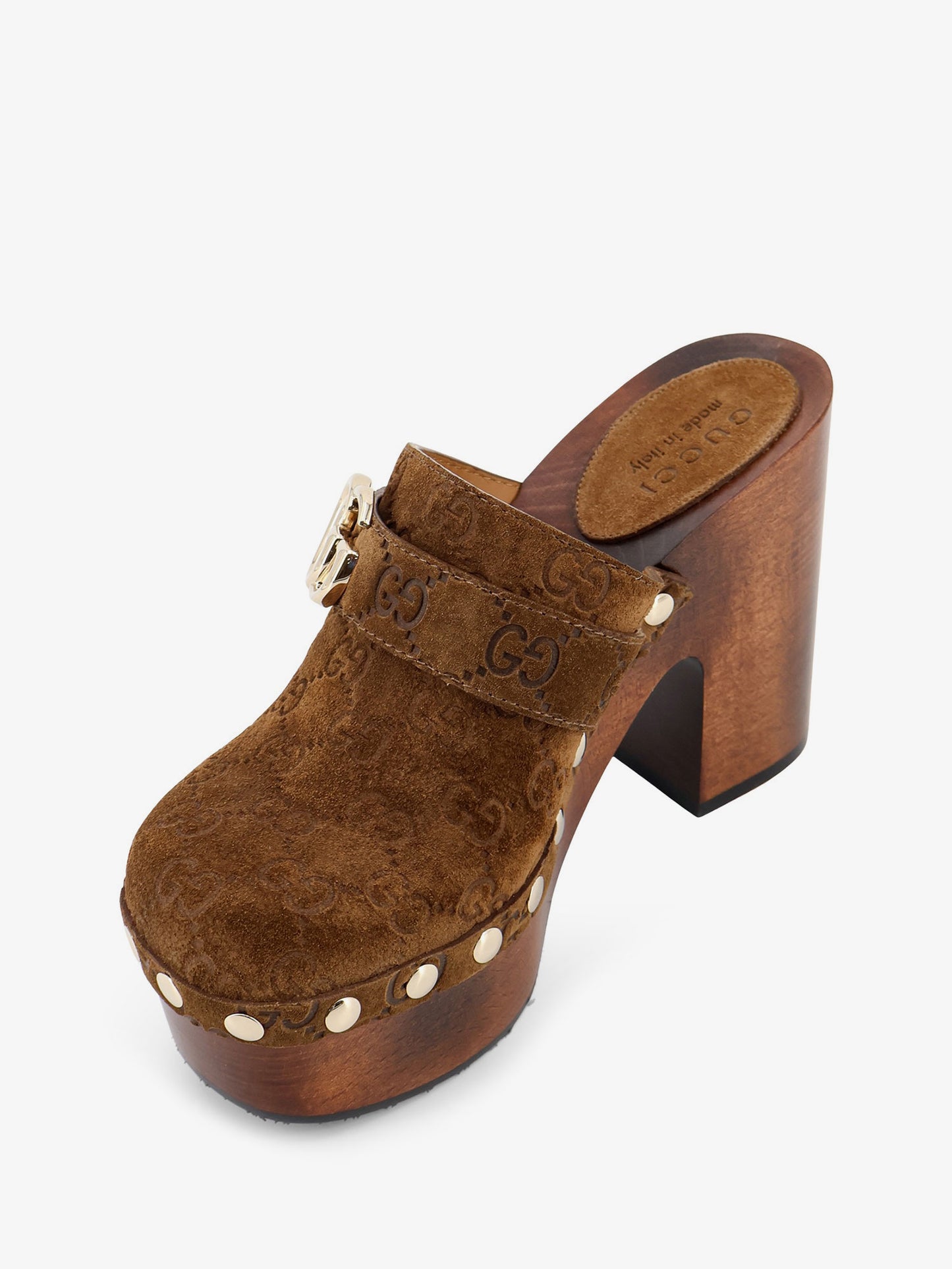 Suede sandals with all-over GG logo