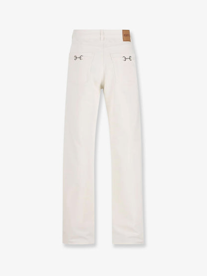 Denim trousers with metal Horsebit detail on the back thumbnail