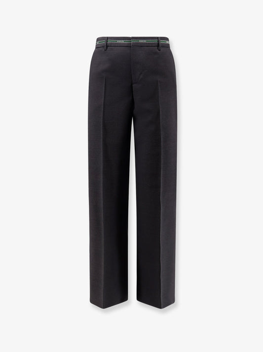 Wool trousers with Gucci detail