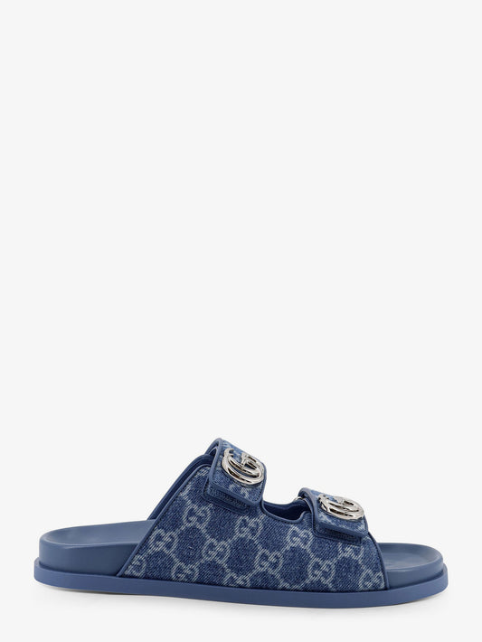 Laser GG denim sandals with all-over GG motif