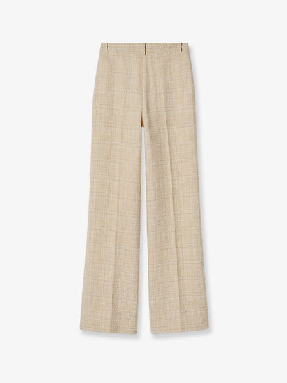 Cotton blend trousers with checked pattern thumbnail