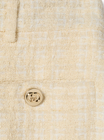 Cotton blend trousers with checked pattern thumbnail