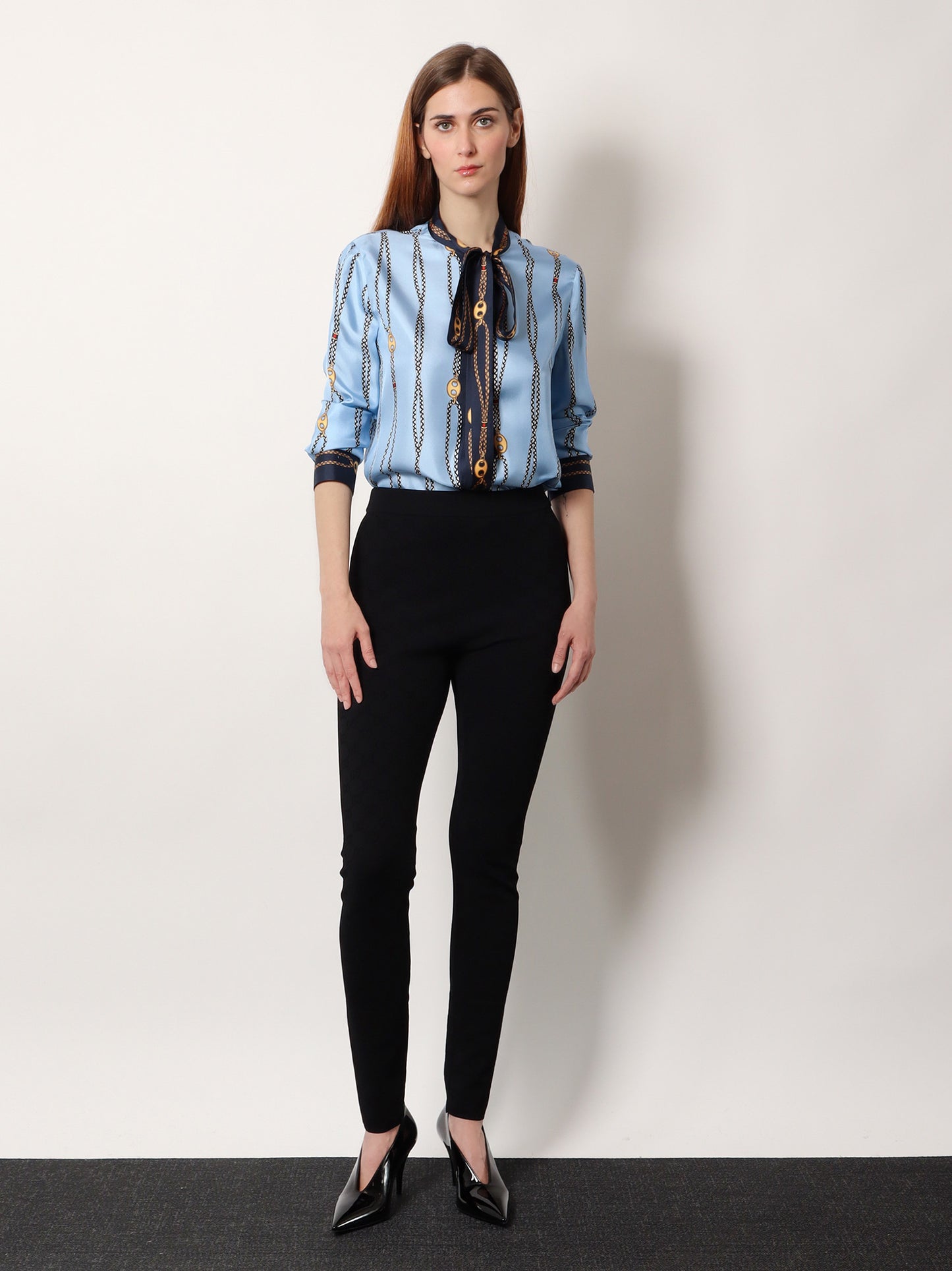 Printed silk twill shirt