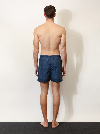 Nylon swim trunks with all-over Gucci Incrocio print thumbnail