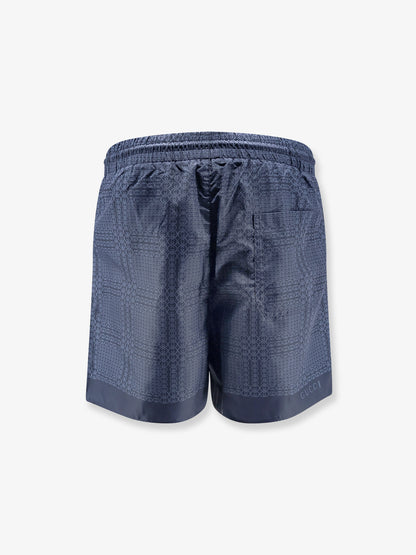 Nylon swim trunks with all-over Gucci Incrocio print thumbnail