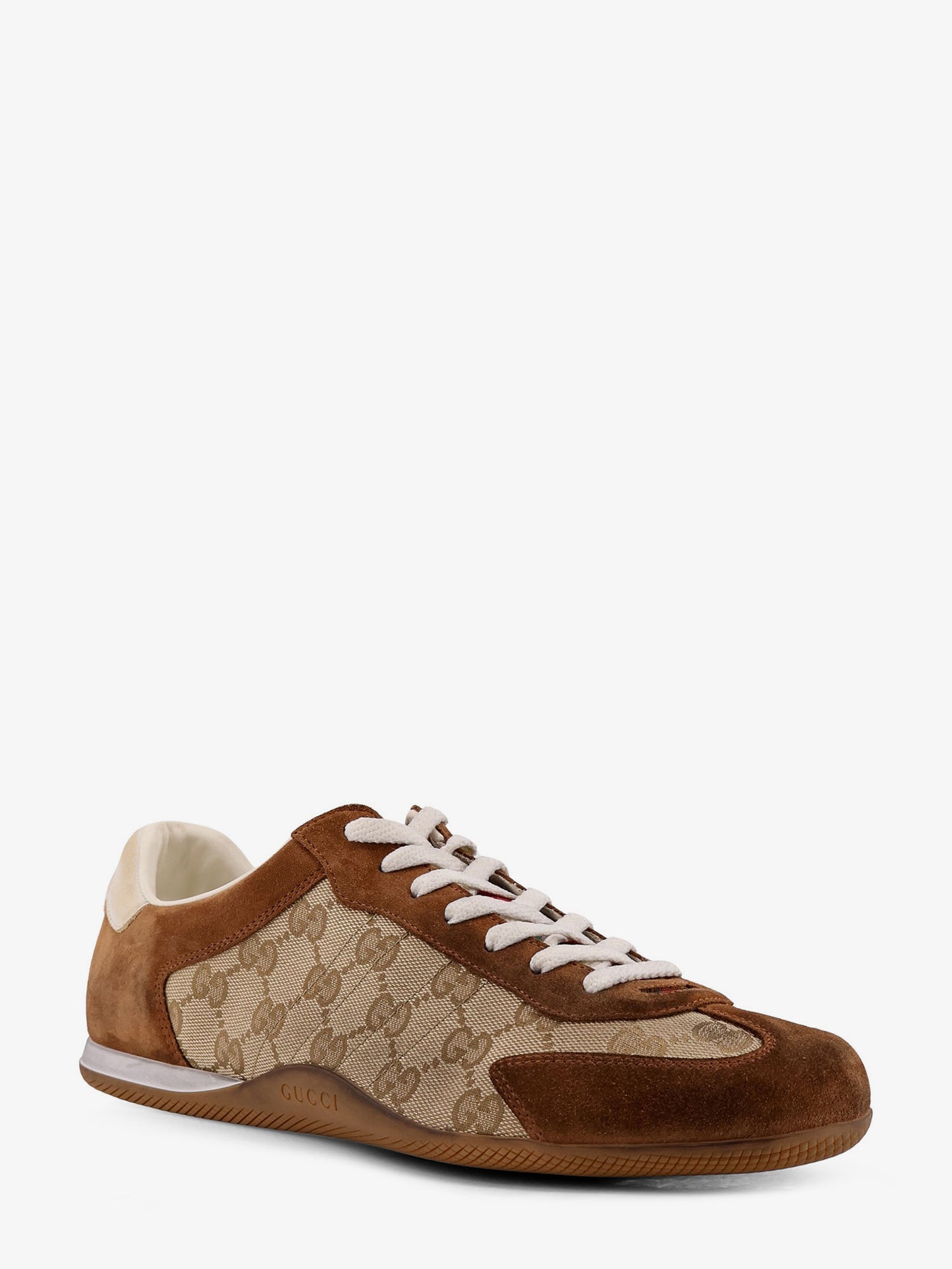 Sneakers Gucci Shift in suede con inserti in Tessuto GG Supreme