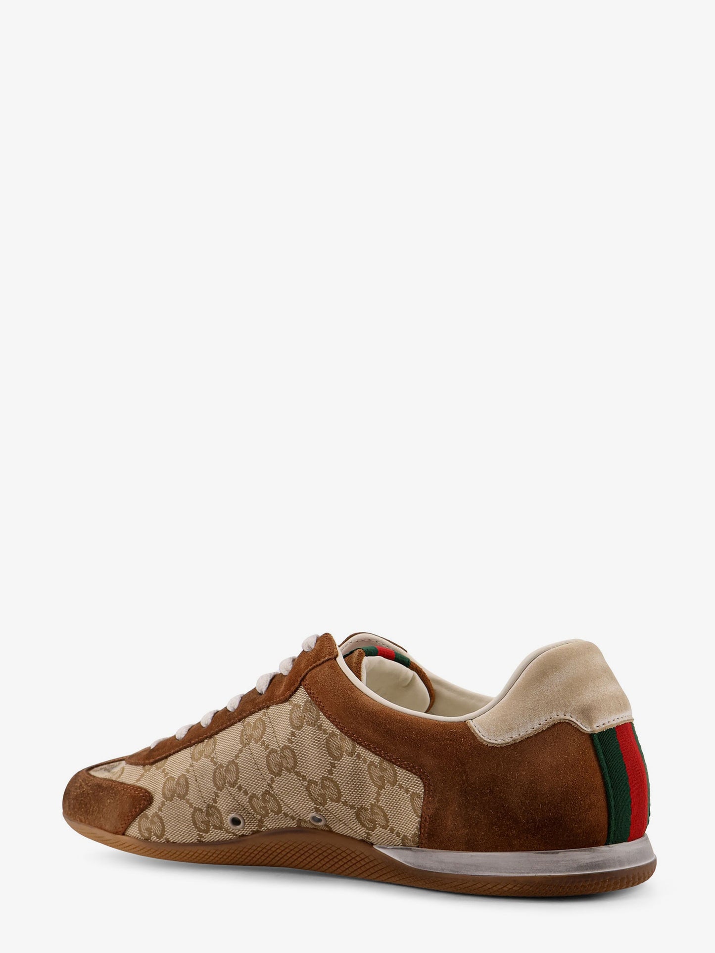 Sneakers Gucci Shift in suede con inserti in Tessuto GG Supreme