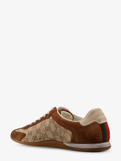 Sneakers Gucci Shift in suede con inserti in Tessuto GG Supreme thumbnail