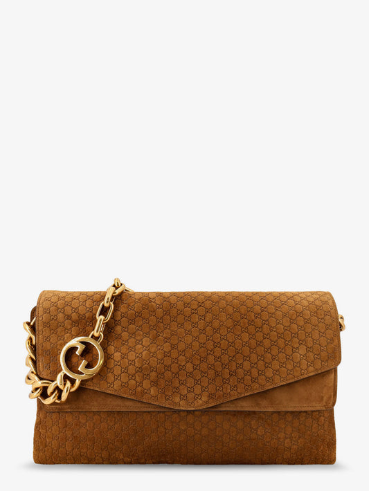 Suede crossbody bag with all-over GG motif