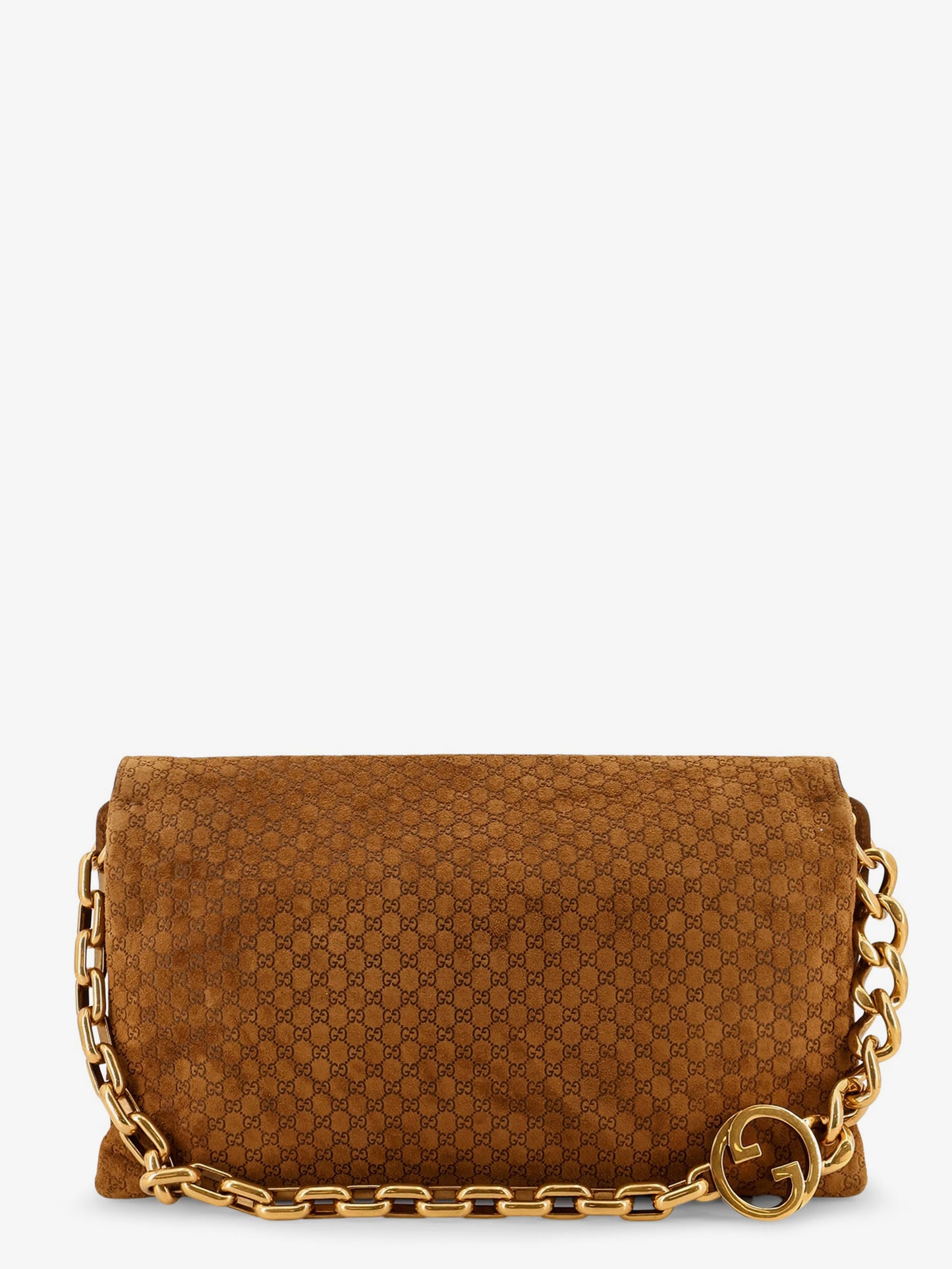 Suede crossbody bag with all-over GG motif
