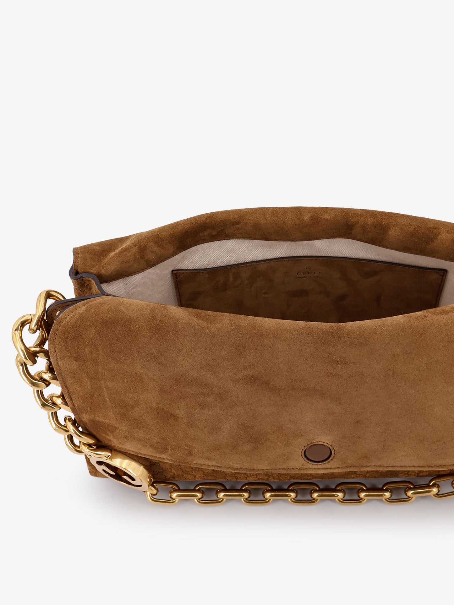 Suede crossbody bag with all-over GG motif