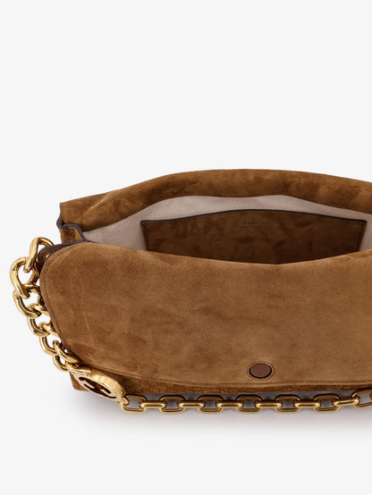 Suede crossbody bag with all-over GG motif thumbnail