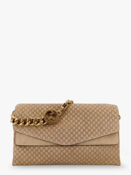 Borsa a tracolla in suede in tessuto GG