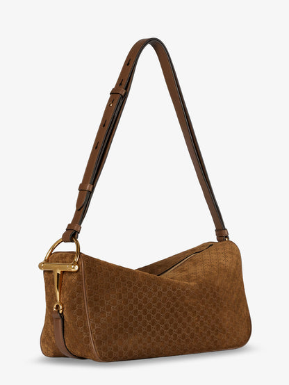 Gucci Half Horsebit suede shoulder bag thumbnail