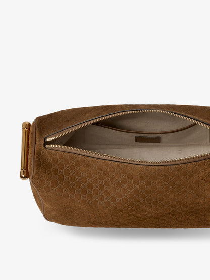 Gucci Half Horsebit suede shoulder bag thumbnail