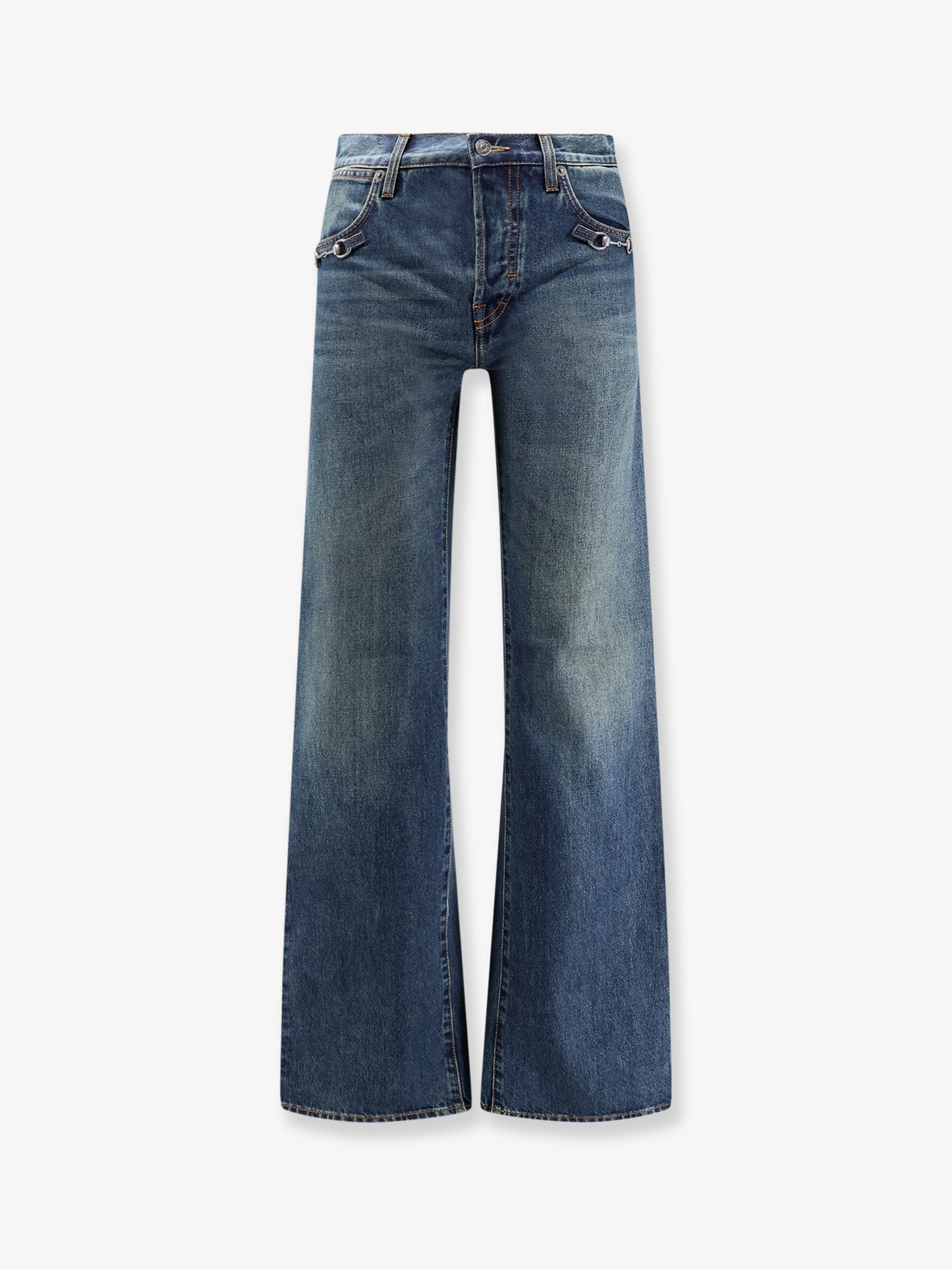 Cotton Jeans with Horsebit
