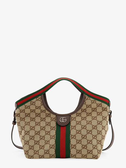Borsa Tote Gucci Giglio in Tessuto GG Supreme e pelle thumbnail