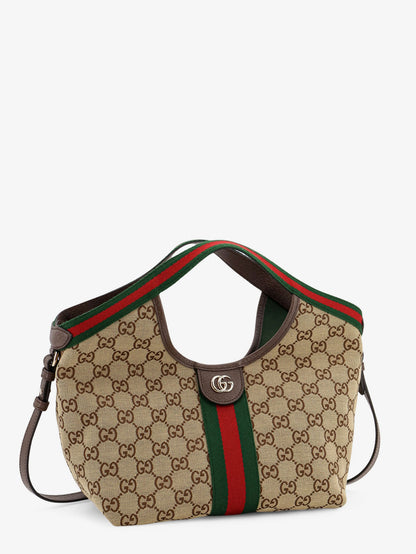 Borsa Tote Gucci Giglio in Tessuto GG Supreme e pelle thumbnail