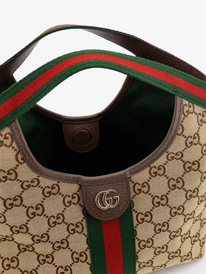 Borsa Tote Gucci Giglio in Tessuto GG Supreme e pelle thumbnail