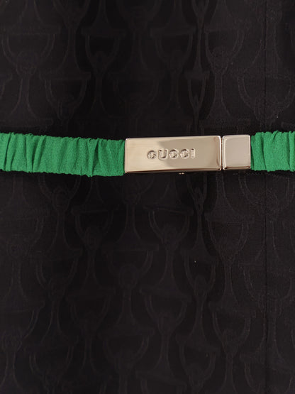 Horsebit Jacquard silk sleeveless shirt thumbnail