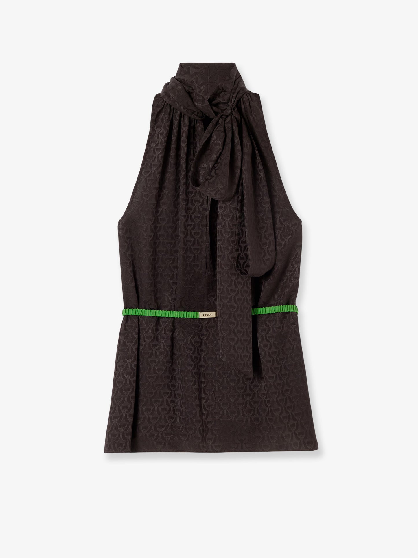 Horsebit Jacquard silk sleeveless shirt