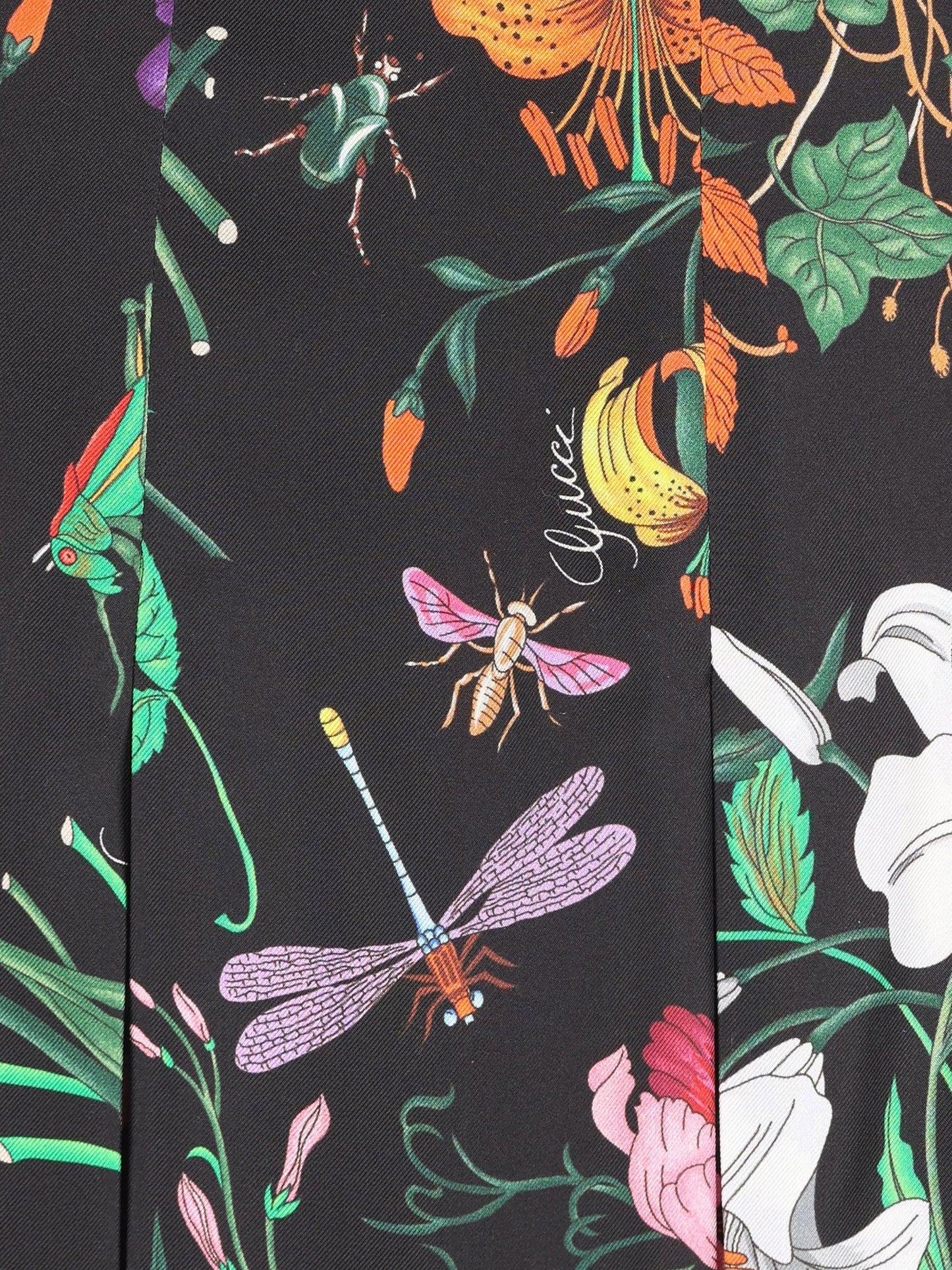 Silk midi skirt with Gucci Flora print