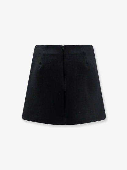 Wool crepe skirt with Double G button thumbnail