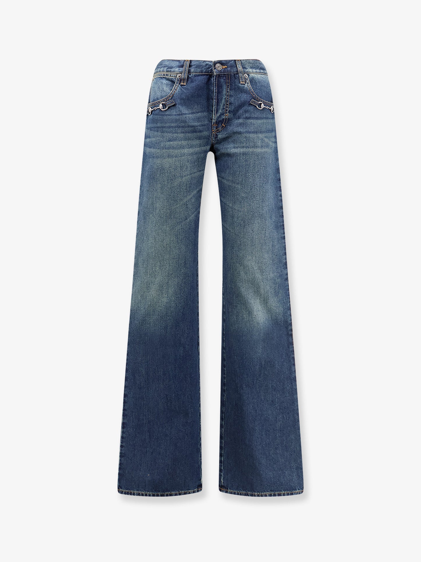 Cotton jeans with Horsebit