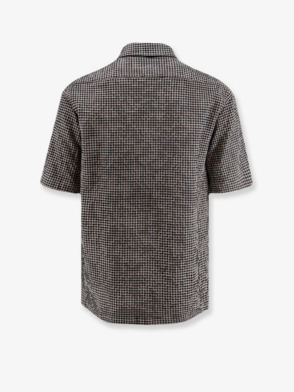 Camicia in misto cotone con motivo a quadri thumbnail