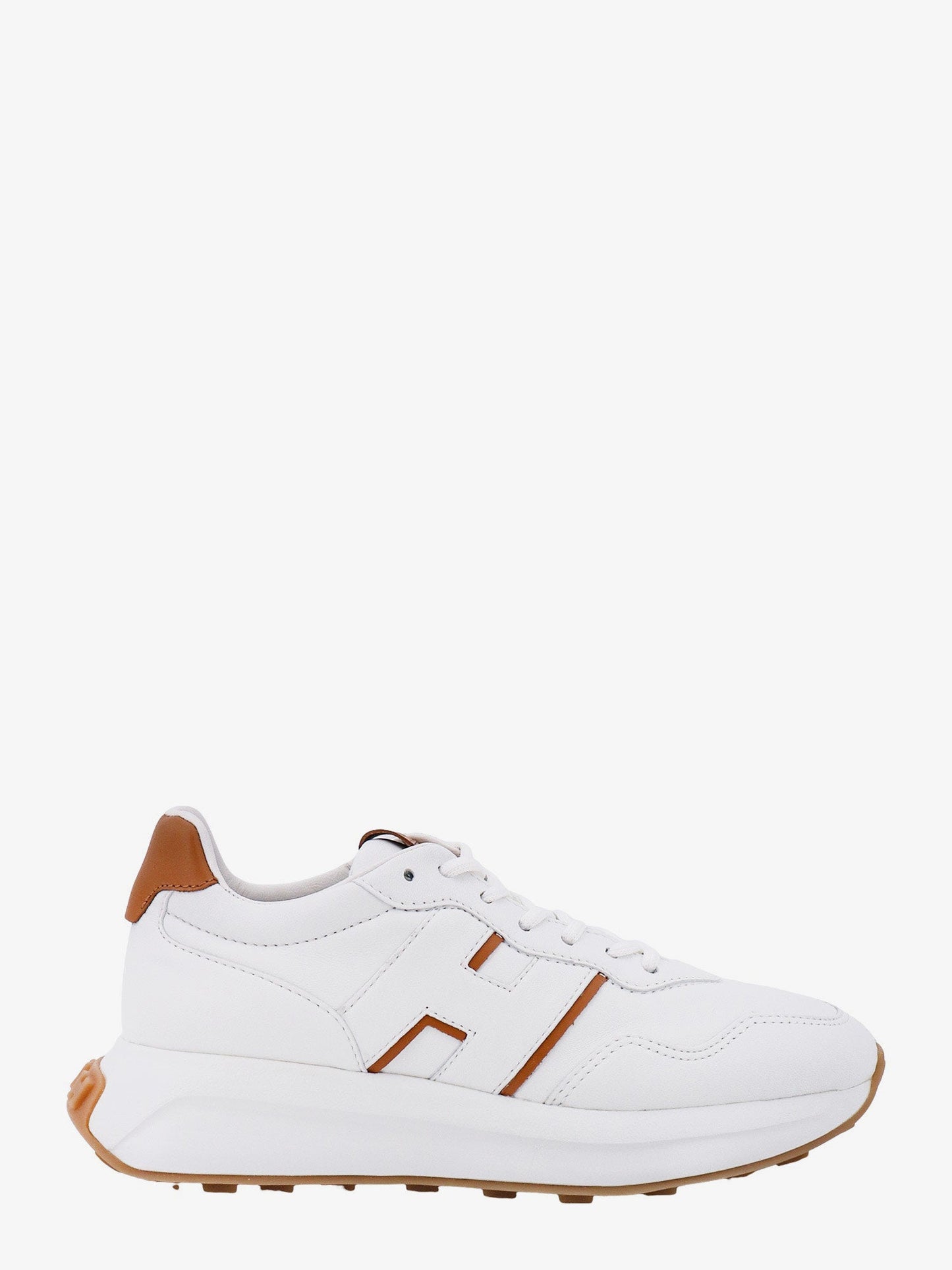 Leather sneakers with logo on the side