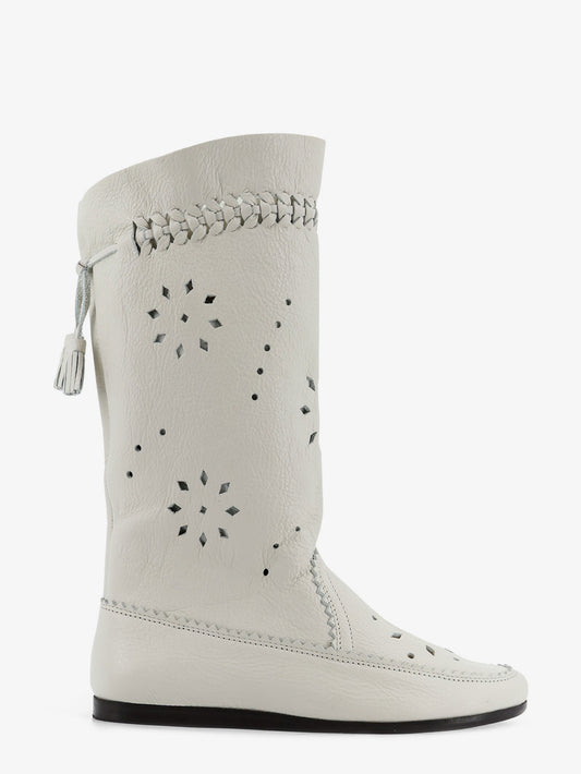 Welky leather boots with cut-out details