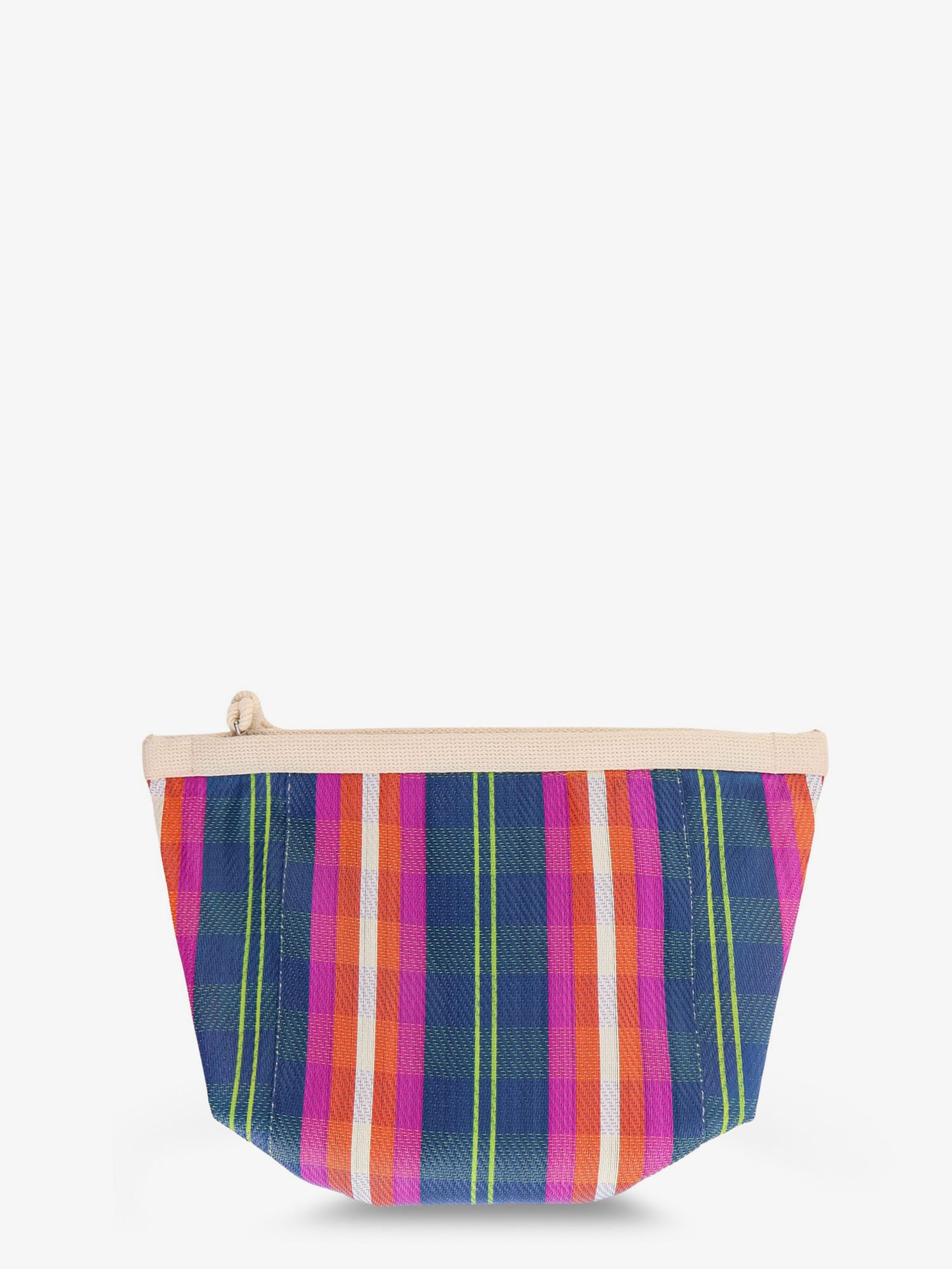 Powden nylon clutch with striped pattern