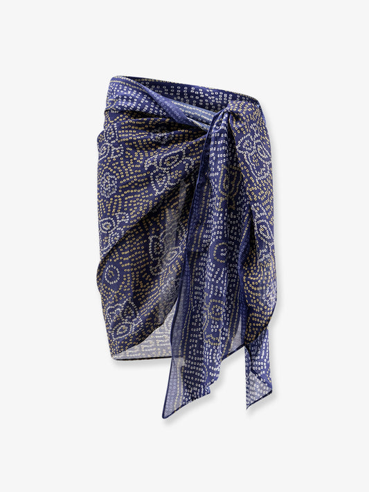 Lucilia cotton and silk blend pareo scarf